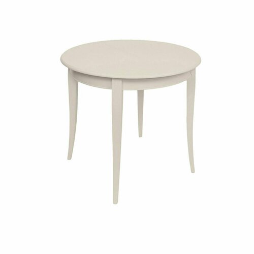 Стол обеденный Виктория раздвижной круглый на 4 ножках деревянный классический на кухню для дома дачи массив дерева бук 1200-1560x1200 слоновая кость 43650₽