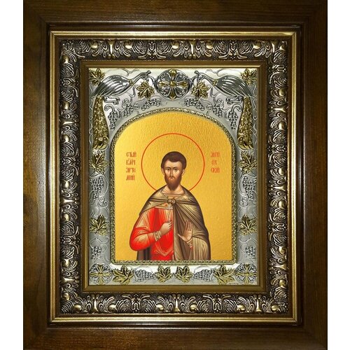 киот великомученик артемий антиохийский в киоте 19х22 5 см Икона Артемий Антиохийский великомученик