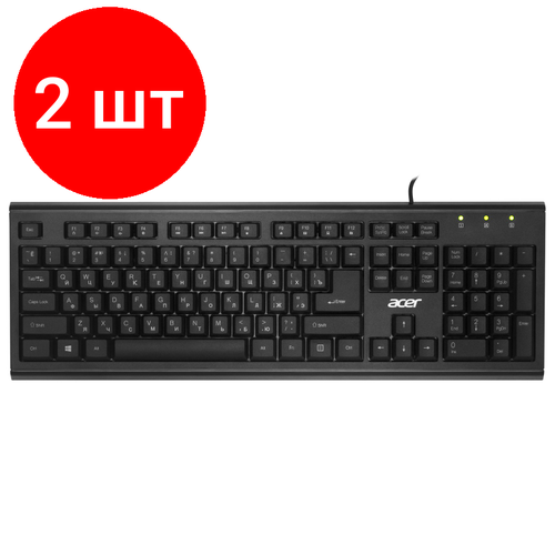 Комплект 2 штук, Клавиатура Acer OKW120 black USB(ZL. KBDEE.006) черный