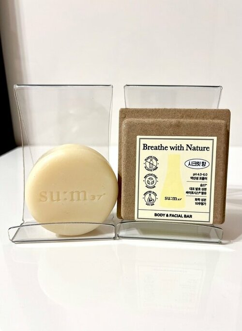 Su: m37 Увлажняющее, туалетное мыло для умывания лица и тела (120гр) Breathe With Nature Time Energy