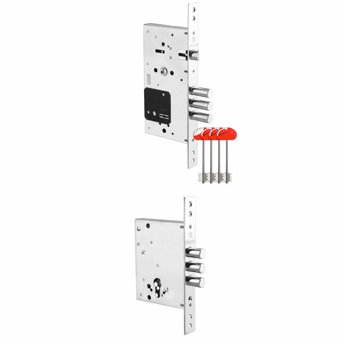 Комплект замков на входную дверь Fuaro V25/C-60.00.3R16 V25/S-60.85.3R16 (под цилиндр и сувальдный ключ)