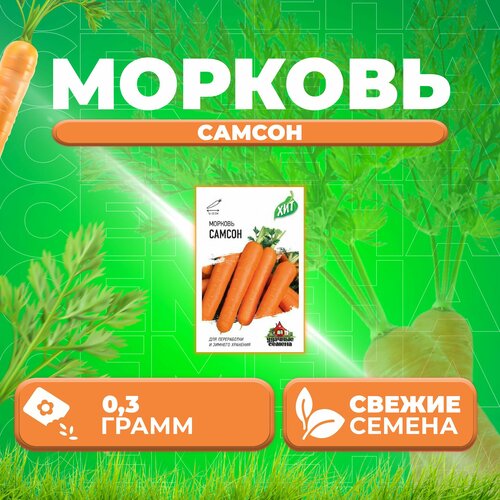 Морковь Самсон, 0,3г, Удачные семена, серия ХИТ (1 уп) морковь самсон 0 3г удачные семена серия хит 2 уп