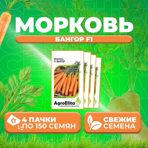 Морковь Бангор F1, 150шт, AgroElita, Bejo (4 уп)