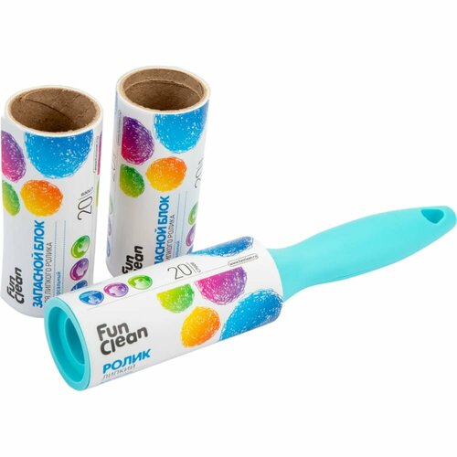 Fun Clean Набор липкий ролик для одежды 20 слоев ролик2 запасных блока 7880 582₽