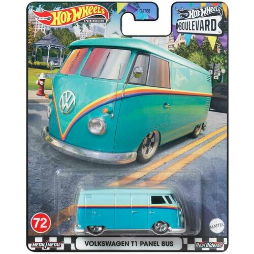 Коллекционная Premium машинка Hot Wheels Volkswagen T1 Panel Bus Teal (коллекция Boulevard 2023, №72) коллекционная premium машинка hot wheels 98 subaru impreza 22b sti version коллекция boulevard 2023 69