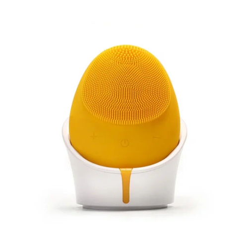силиконовая ультразвуковая очищающая щеточка для лица KinseiBeauty Ультразвуковая щеточка для очищения лица/ цвет: желтый