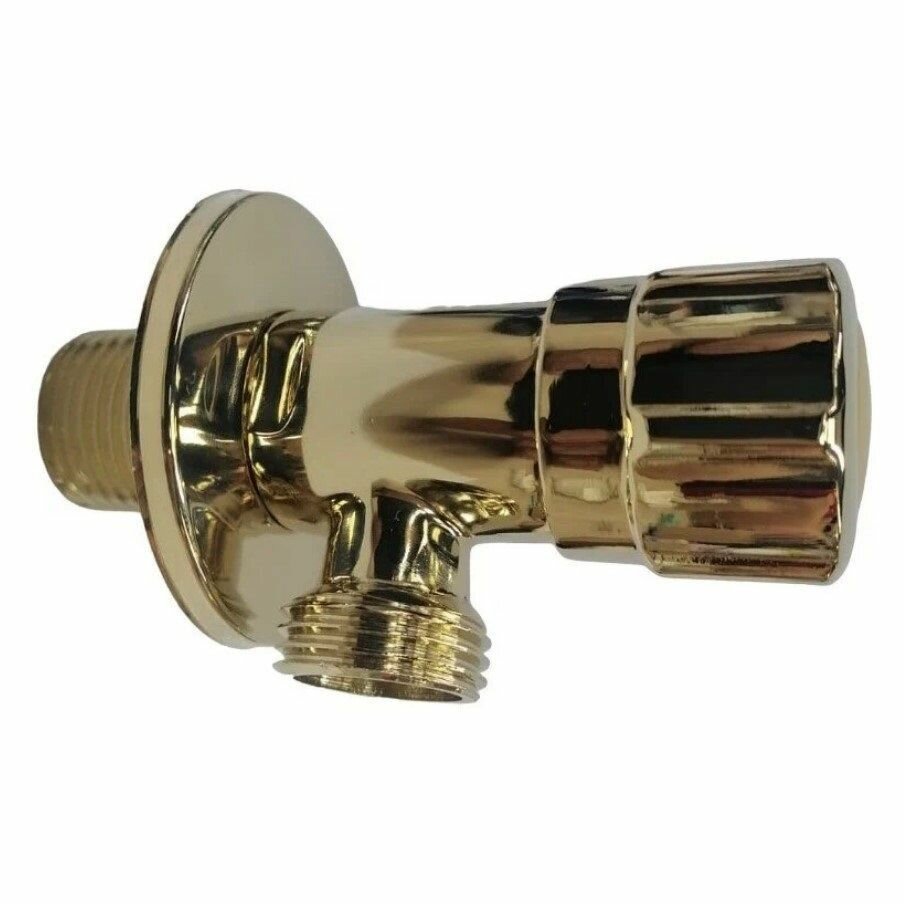 фото Кран угловой шаровой Magliezza латунь подключение 1/2"х1/2" цвет золото