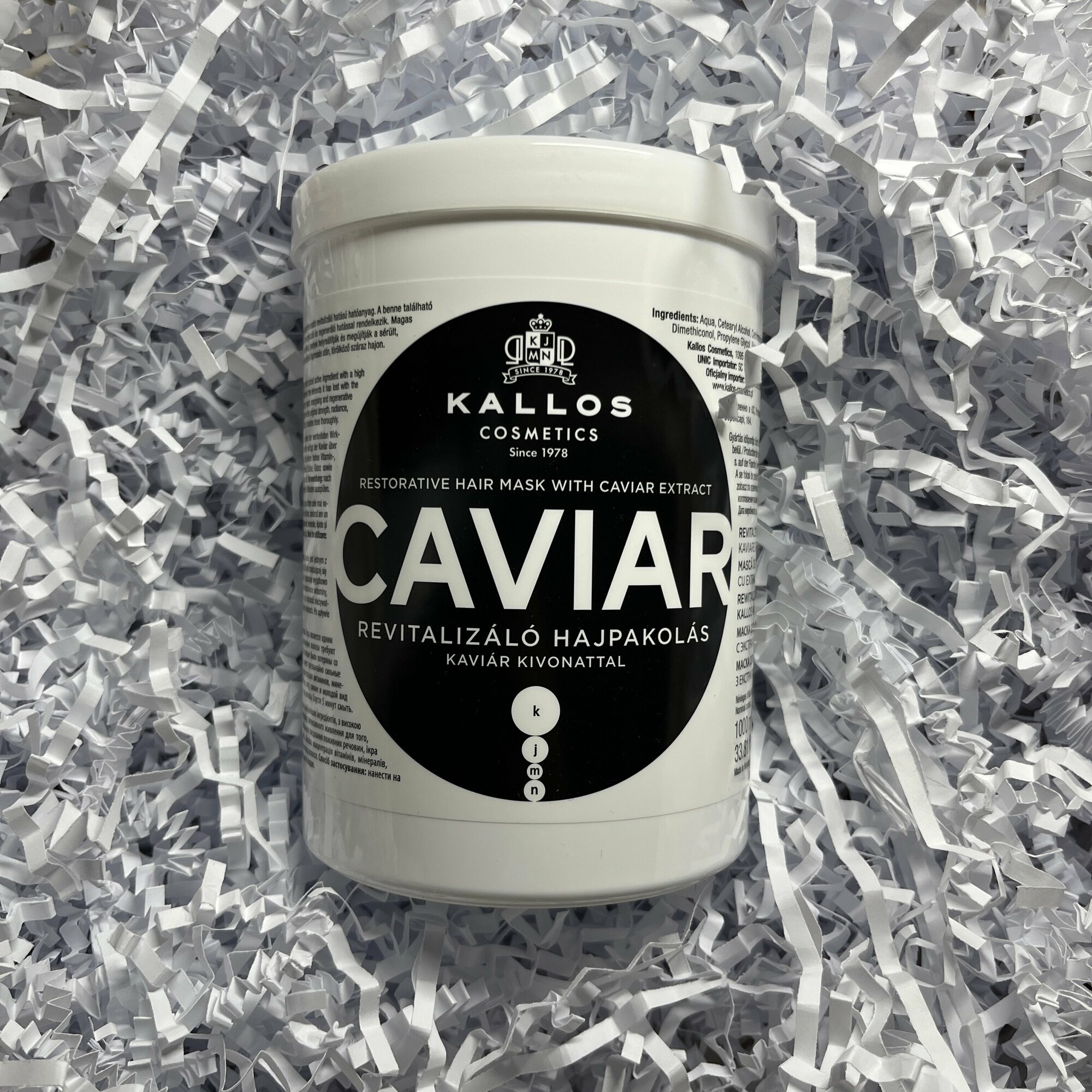 Восстанавливающая маска для волос Kallos Caviar с экстрактом черной икры, 1 л