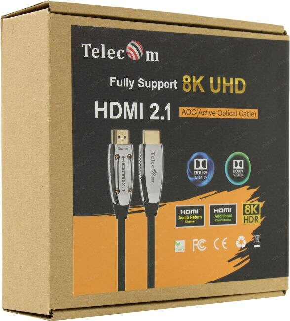 Кабель интерфейсный HDMI-HDMI Telecom активный оптический 19M/M,ver. 2.1, 8K/60Hz 10m - фото №2