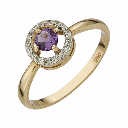 фото Кольцо aloris, красное золото, 585 проба, аметист aloris jewelry