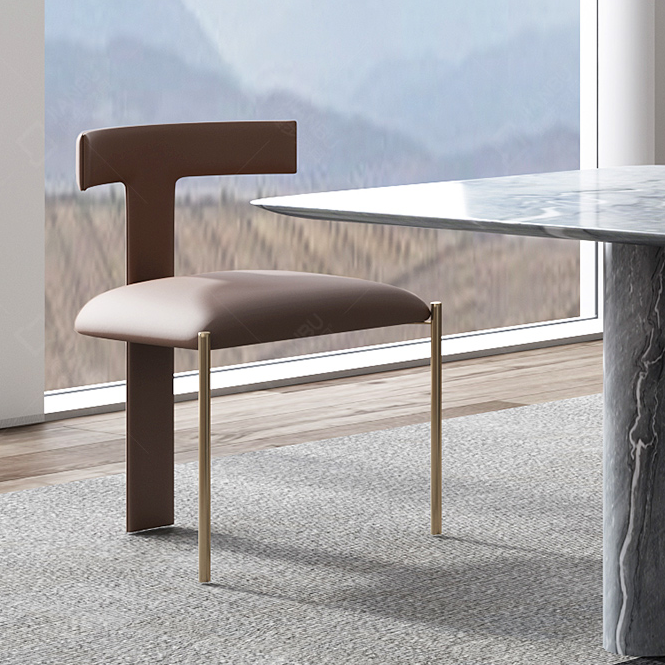 Стул обеденный в стиле ZEFIR chair by Baxter (кофейный + золотой, узкая спинка)
