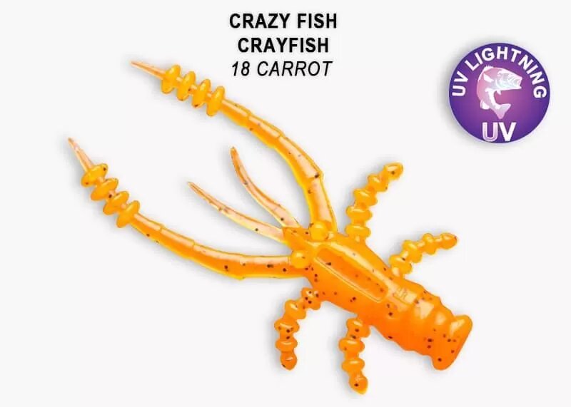 Силиконовая приманка мягкая съедобная Crazy Fish Crayfish 1.8" 45 мм 26-45-18-6 8 шт.
