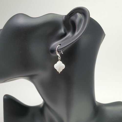 Серьги  Жемчужина Юга, перламутр, размер 27 мм, белый