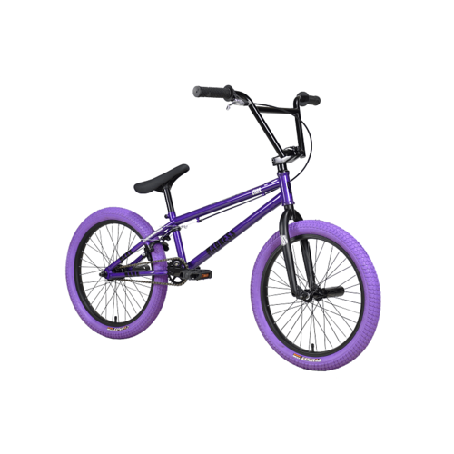 Экстремальный трюковый взрослый велосипед Stark'24 Madness BMX 4 серо-фиолетовый черный экстремальный велосипед bmx atom nitro 2021