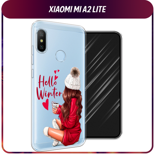 Силиконовый чехол на Xiaomi Redmi 6 Pro/6 Plus/Mi A2 Lite / Сяоми Редми 6 Про/6 Плюс/Ми A2 Лайт Hello winter, прозрачный силиконовый чехол на xiaomi redmi 6 pro 6 plus mi a2 lite сяоми редми 6 про 6 плюс ми a2 лайт радужный кружевной узор прозрачный