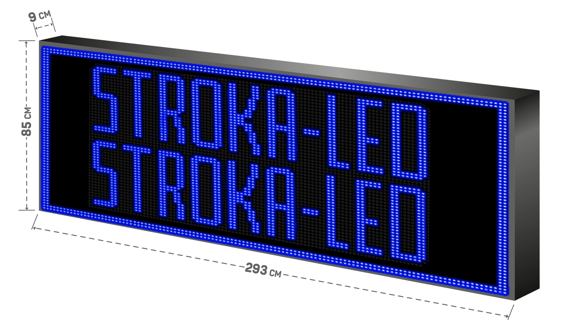 Бегущая строка/ Led /рекламная вывеска/ панель/293х85см