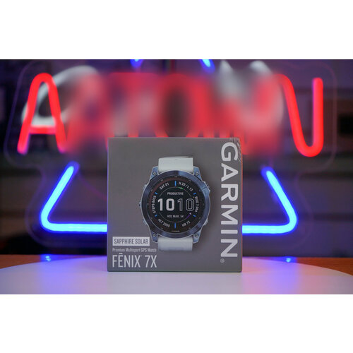 Garmin Fenix 7X Sapphire Solar - Mineral Blue DLC Titanium with Whitestone Band 010-02541-14