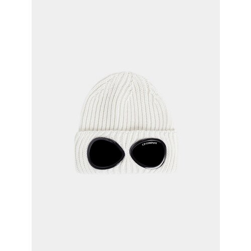 фото Шапка-бини c.p. company extra fine merino wool goggle для мужчин, размер onesize, белый