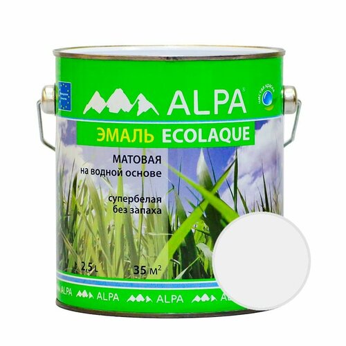 Экоэмаль ALPA Ecolaqueг Белый матовый 2,5 л