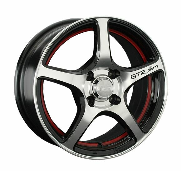 фото Колесный диск LS LS537 16x6.5" PCD4x108 ET26 D65,1 черный глянцевый с полированными лучами