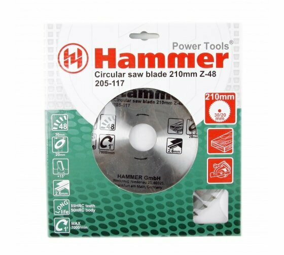 Пильный диск Hammer Flex 205-117 CSB WD 210х30 мм
