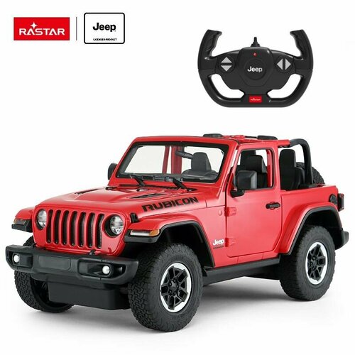 Машина р/у 1:14 JEEP Wrangler JL 2,4G, цвет красный, фары светятся, двери открываются в ручную, 30.2