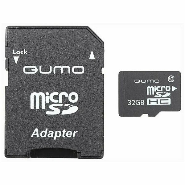 Карта памяти Micro SecureDigital 32Gb Qumo UHS-I 3.0 ( QM32GMICSDHC10U1 ) адаптер SD