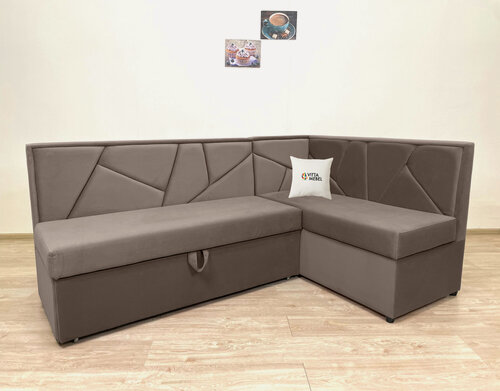 Изображение товара Кухонный уголок Корфу темно-коричневый, угол правый