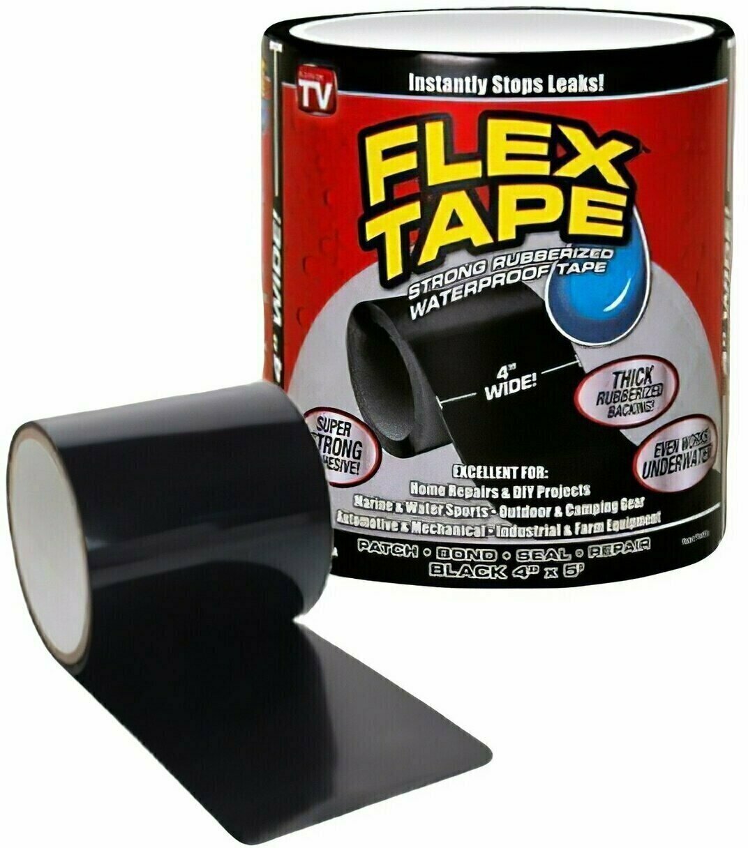 Сверхсильная клейкая лента Flex Tape / Черная / 10 см.