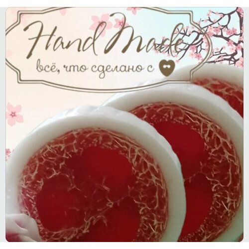 Мыло с люфой ручная работа Японская Сакура набор 3 шт 450₽