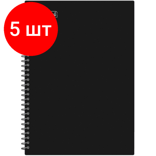 Комплект 5 штук, Бизнес-тетрадь А4 120л Attache гребень клетка пластик черн с тиснением бизнес тетрадь а4 120л attache гребень клетка пластик черн с тиснением 1775688