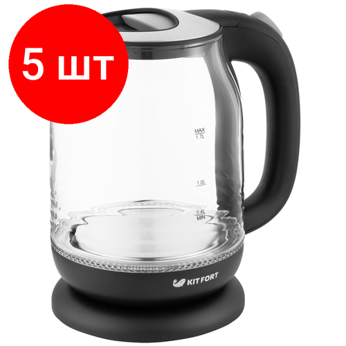 Комплект 5 штук Чайник Kitfort КТ-654-5 серый 17л 1403900₽