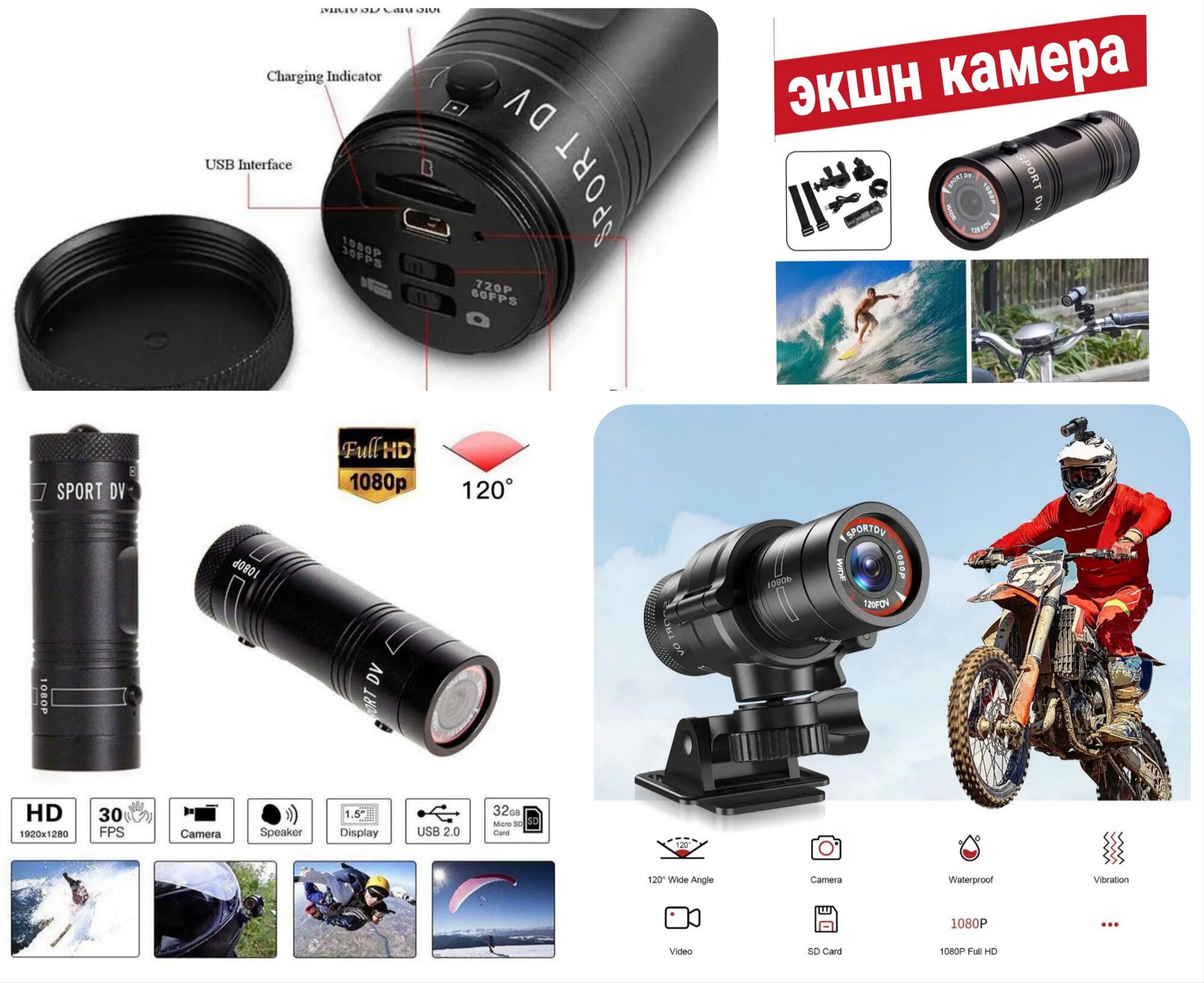 Экшн-камера для велосипедистов, мотоциклистов и самокатчиков
