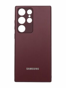 Чехол накладка Glass Case для Samsung S23 Ultra Бордо (red)