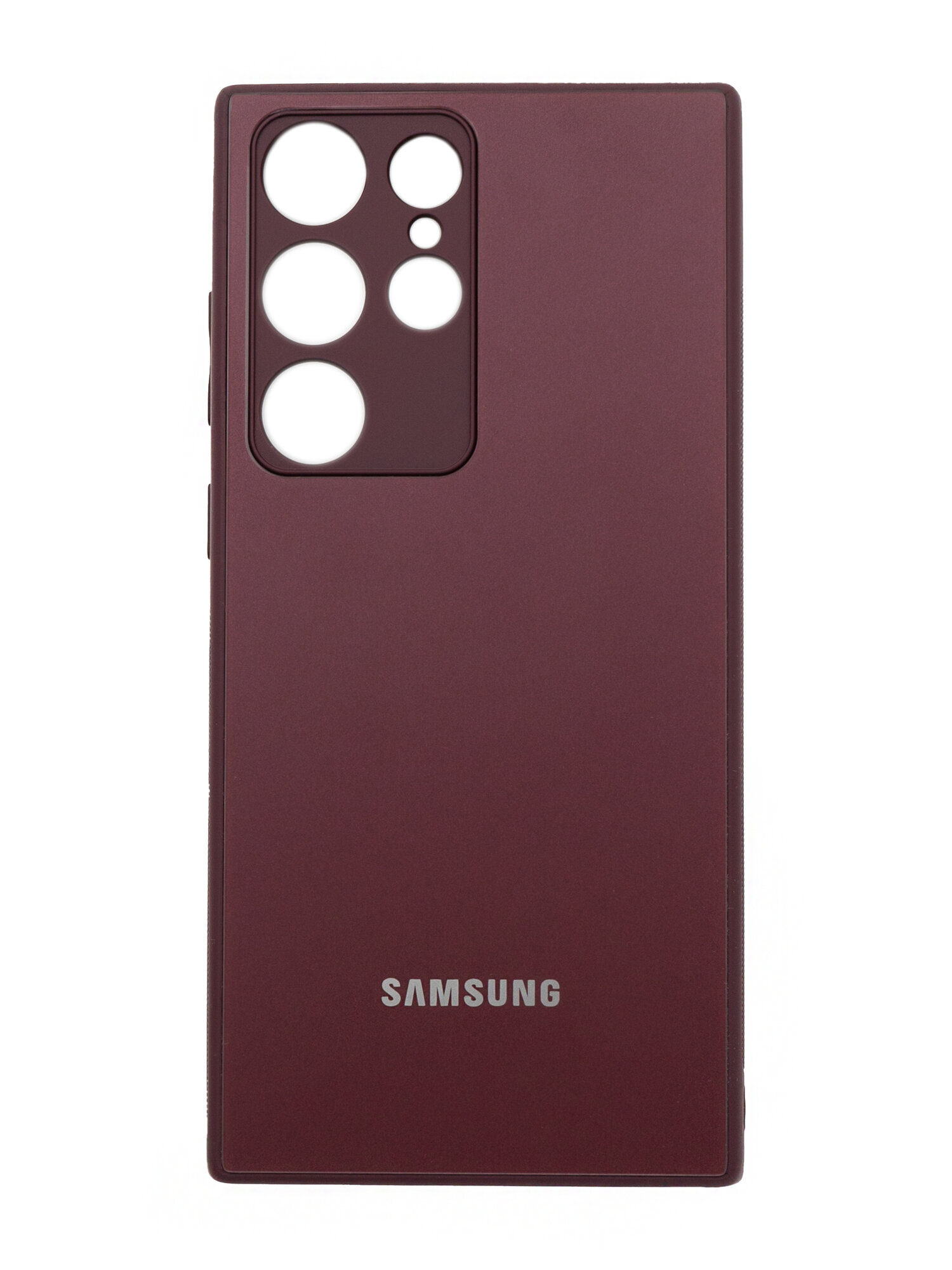 Чехол накладка Glass Case для Samsung S23 Ultra Бордо (red)