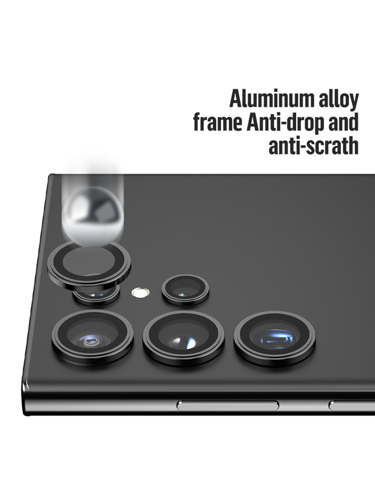 BlueO стекло для Galaxy S24 Ultra, Camera lens Armor metal 5 шт. Black — фото 1