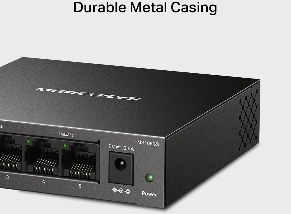Коммутатор Mercusys MS105GS (L2) 5x1Гбит/с неуправляемый — фото 1