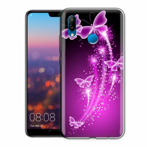 Дизайнерский силиконовый чехол для Huawei P20 Lite Бабочки дизайнерский силиконовый чехол для huawei p20 lite металл