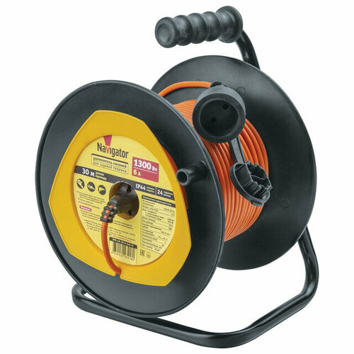 Удлинитель на катушке navigator б/з пвс ip44 2х1мм 10a 30м