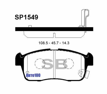 Колодки тормозные передние SANGSIN BRAKE SP1549 арт. SP1549