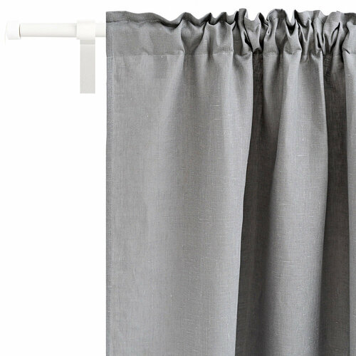 Штора лен темно-серая 145х300 см Rusby ТТ-00259489 6862₽