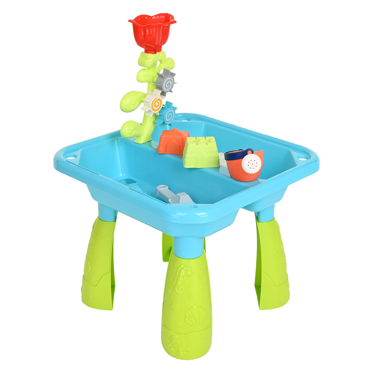 Песочный набор Paradiso Toys Summer Relax - столик с предметами для игр с песком и водой, высота 39 см