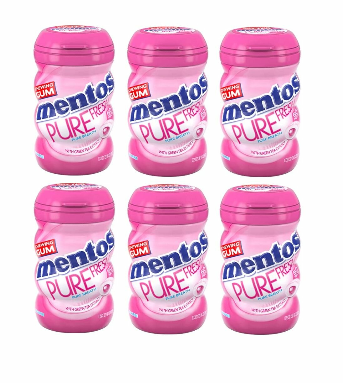 Жевательная резинка Mentos Pure Fresh Bubble Gum, 6 шт по 100г