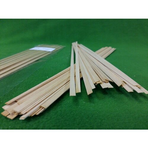 Деревянные рейки для моделизма из ольхи 0.6х5 мм (50 шт) длина 30 см