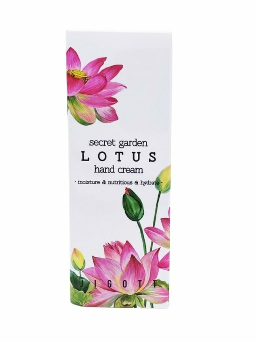 Jigott Крем для рук с экстрактом лотоса Secret Garden Lotus Hand Cream, 100 мл