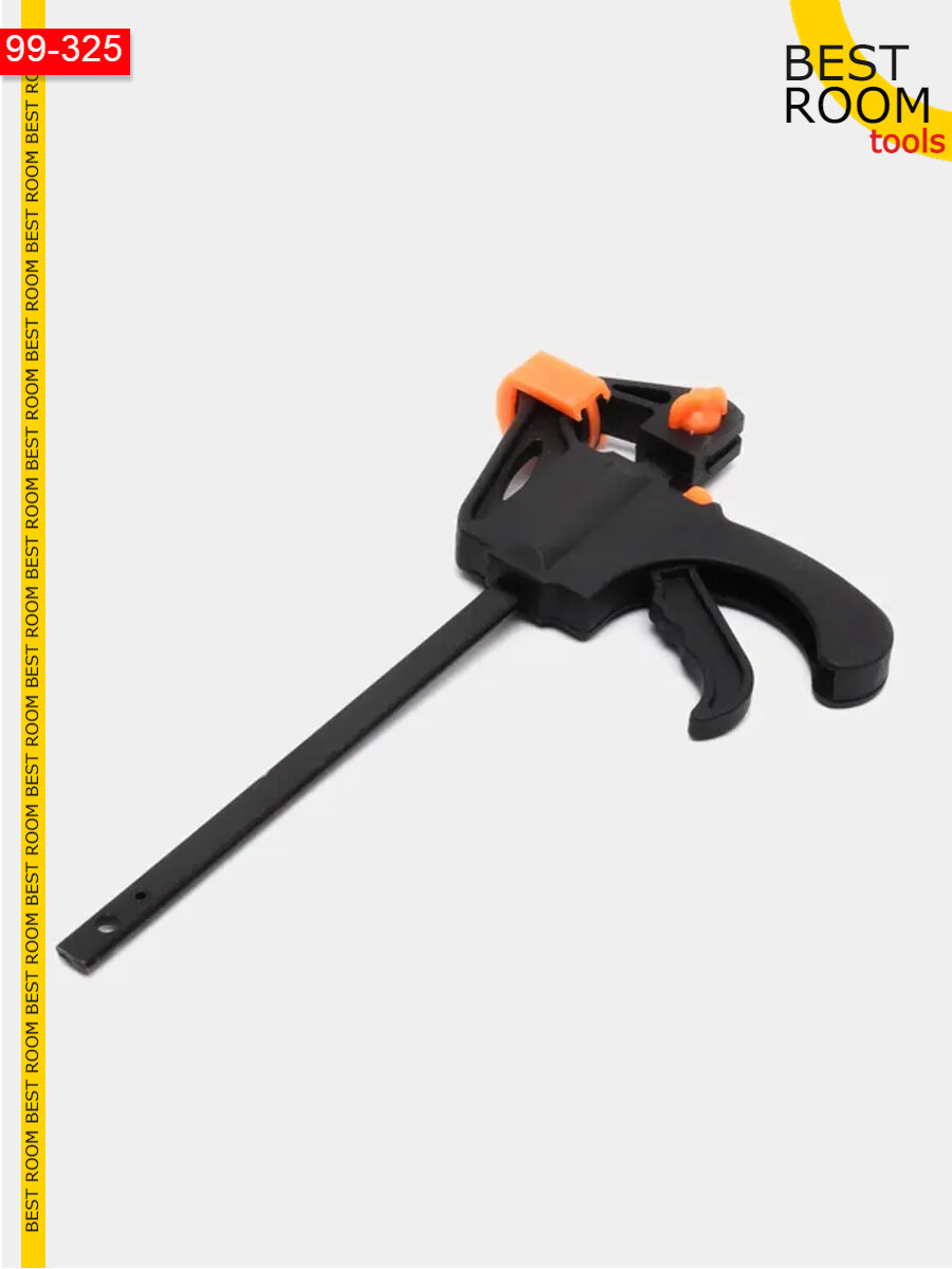 Струбцины Струбцина зажимная быстрозажимная F-образная 15 см, 1 шт, пластик, цвет черный