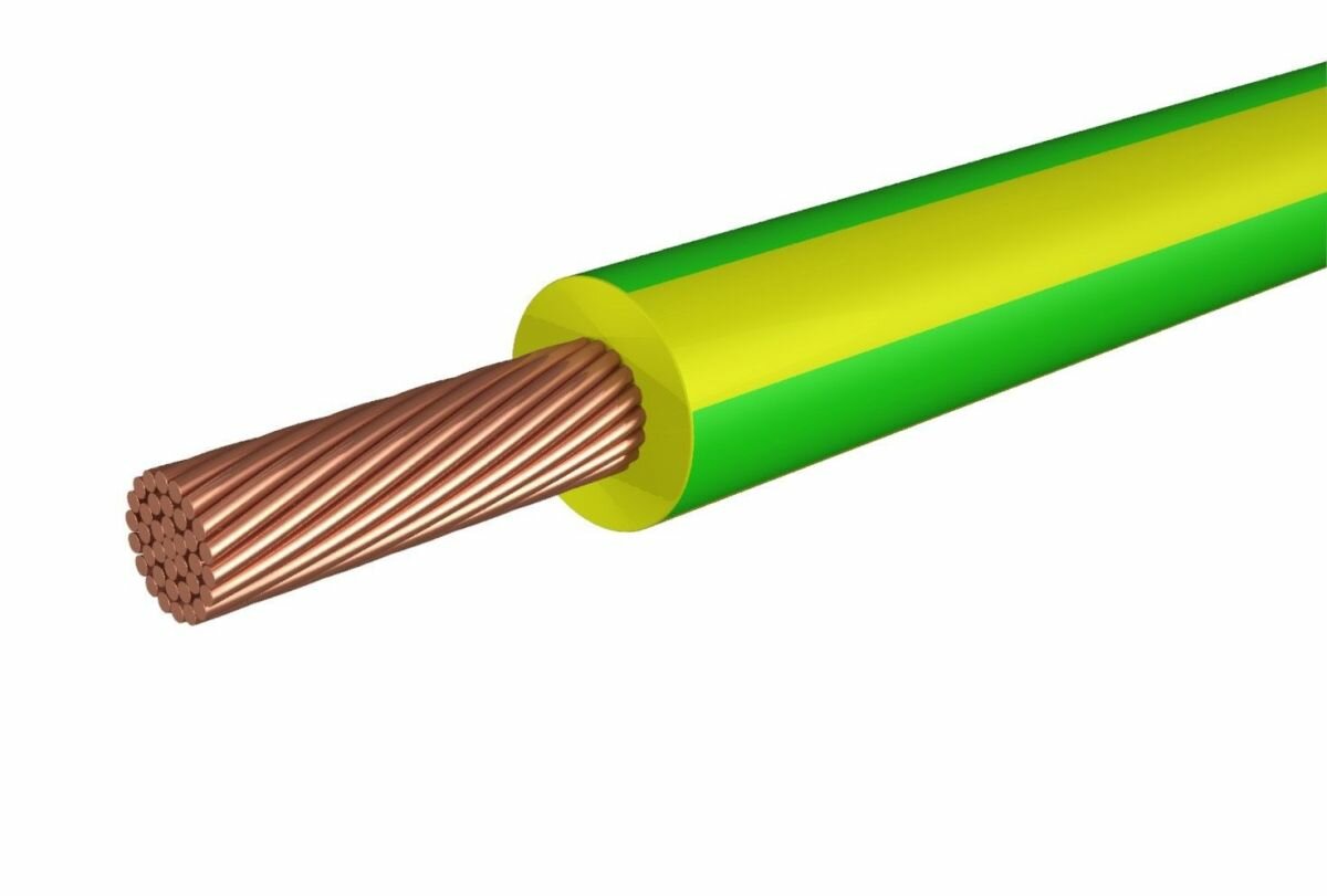 Провод ПуГВ (ПВ-3) 6 желто-зеленый 20 метров ГОСТ