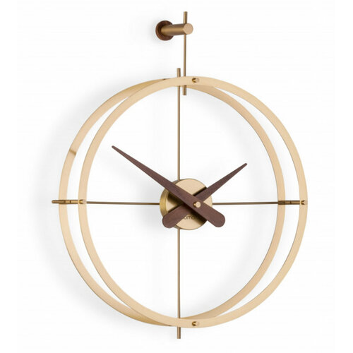 Часы Nomon Dos PUNTOS PREMIUM GOLD (основание - латунь/центр - латунь/стрелки - орех). D=43см, H=56см