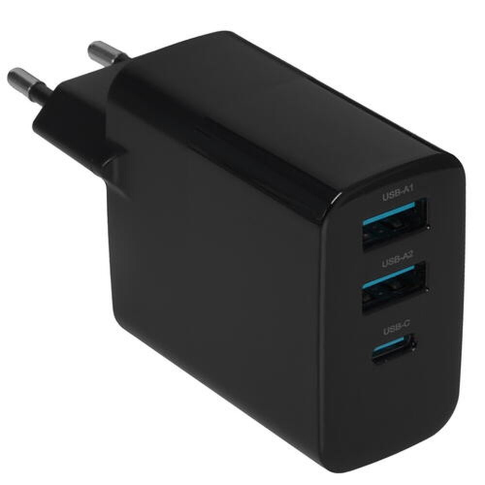 Сетевое зарядное устройство DEPPA USB + USB type-C, 3A, черный - фото №13