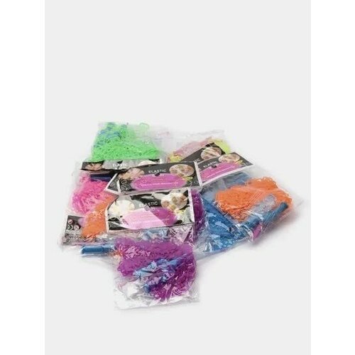 Набор резинок для плетения 2100 штук 6 цветов форма круглая звезда 299₽